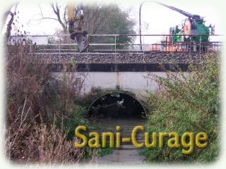 Retrait de pierres et matières organiques sous le pont SNCF à Bartenheim