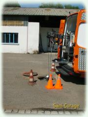 Mise en place du robot d'inspection dans la canalisation - Altkirch
